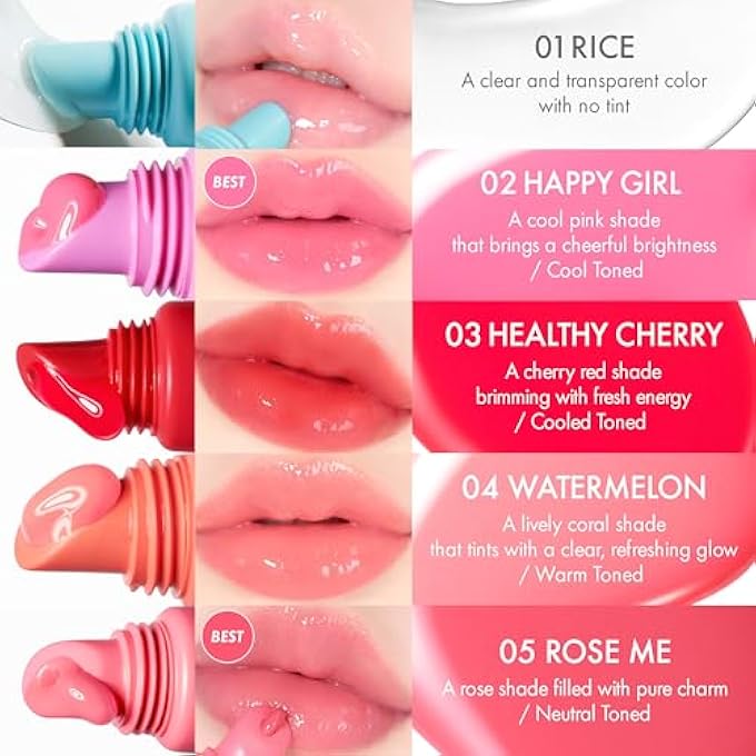 Amuse CARE TINT LIP BALM KEYRING | HYDRATING LIP BALM + KEYRING, RICE EXTRACT & MULTI-PEPTIDE COMPLEX, KOREAN VEGAN MAKEUP | 0.21 OZ (05 ROSE ME) - Image 4